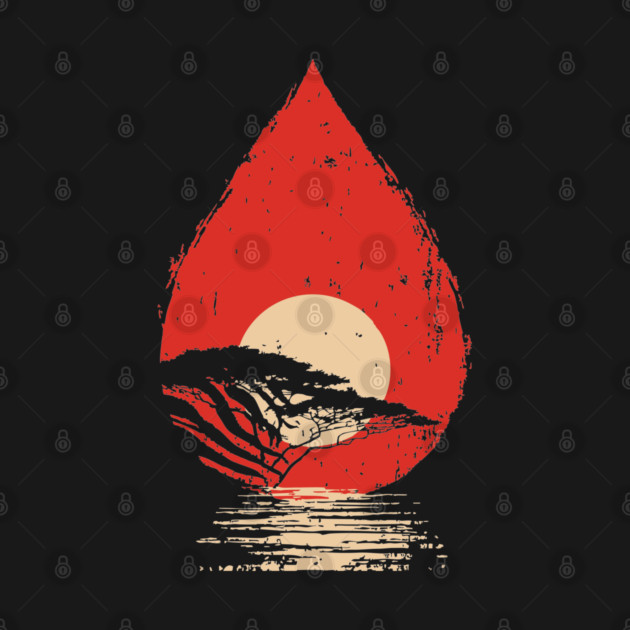 Serene Sunset in a Drop Surreal Nature Art by TuncGK