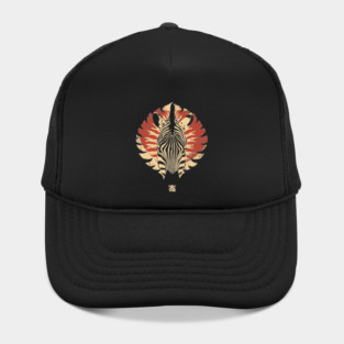 Stylized Zebra Spirit Vintage Tribal Fusion Art Hat