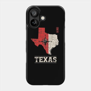 Vintage Texas State Map Lone Star Pride Art Phone Case