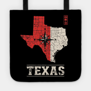 Vintage Texas State Map Lone Star Pride Art Tote