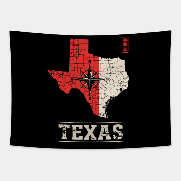 Vintage Texas State Map Lone Star Pride Art Tapestry by TuncGK