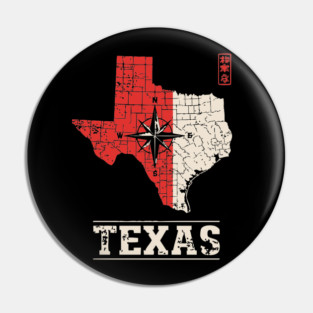 Vintage Texas State Map Lone Star Pride Art Pin