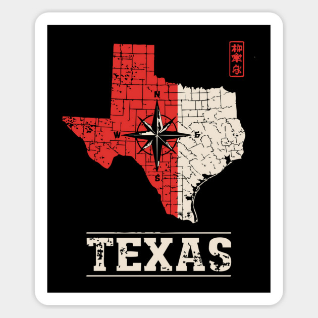 Vintage Texas State Map Lone Star Pride Art Magnet by TuncGK