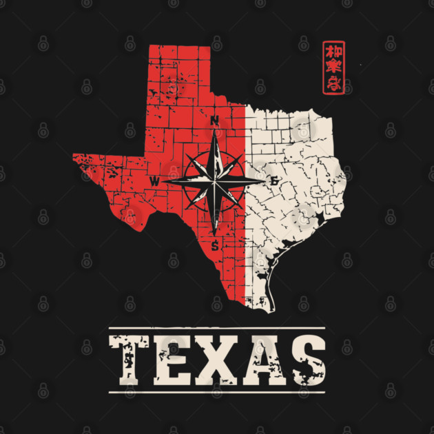 Vintage Texas State Map Lone Star Pride Art by TuncGK
