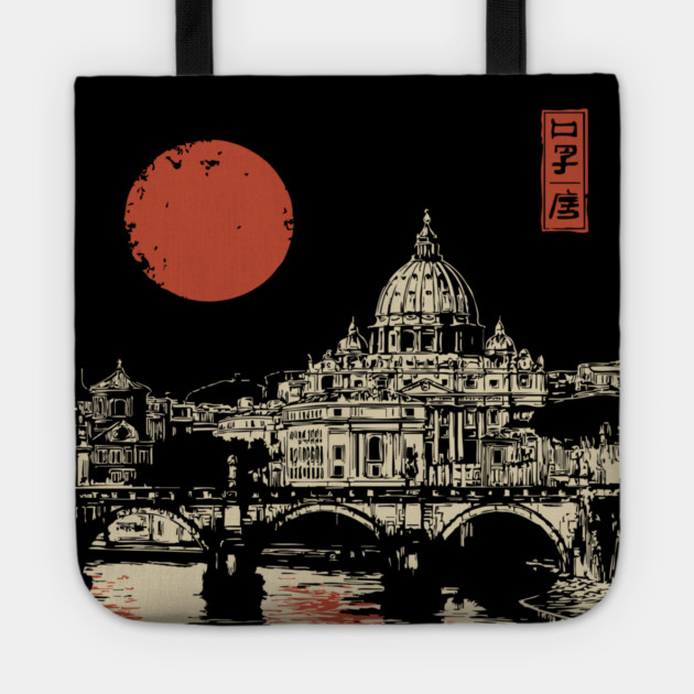 St. Peter's Basilica Reflection Vintage Rome Art Tote by TuncGK