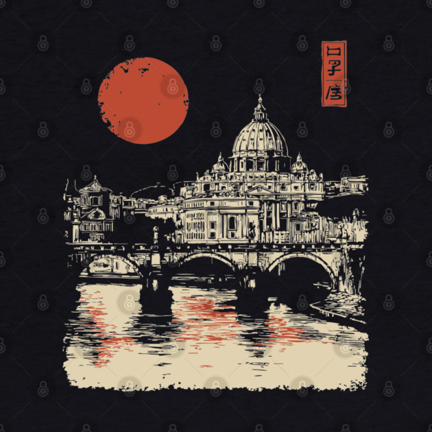 St. Peter's Basilica Reflection Vintage Rome Art by TuncGK