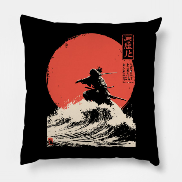 Susanoo God of the Sea and Storms Ukiyo-e Pillow by TuncGK