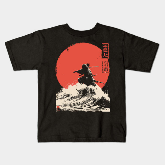 Susanoo God of the Sea and Storms Ukiyo-e Kids T-Shirt by TuncGK
