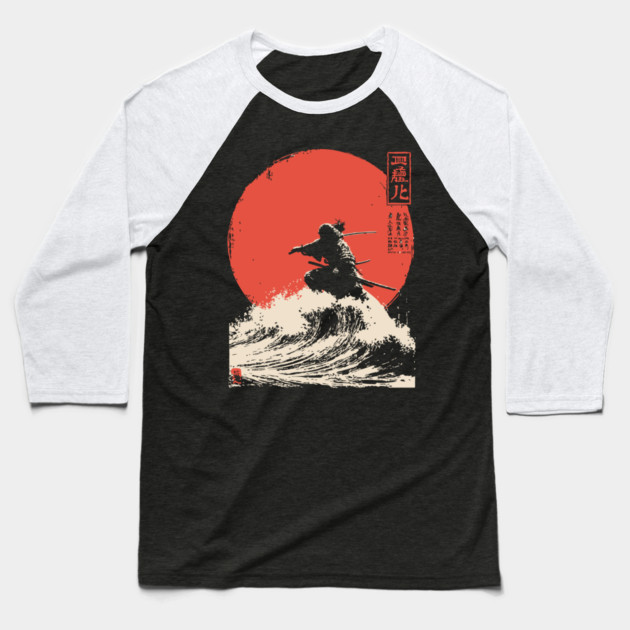 Susanoo God of the Sea and Storms Ukiyo-e Baseball T-Shirt by TuncGK