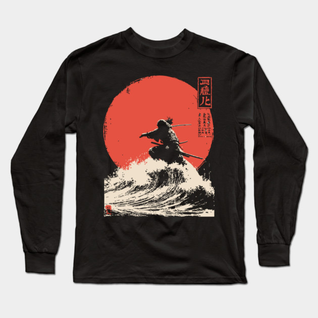 Susanoo God of the Sea and Storms Ukiyo-e Long Sleeve T-Shirt by TuncGK