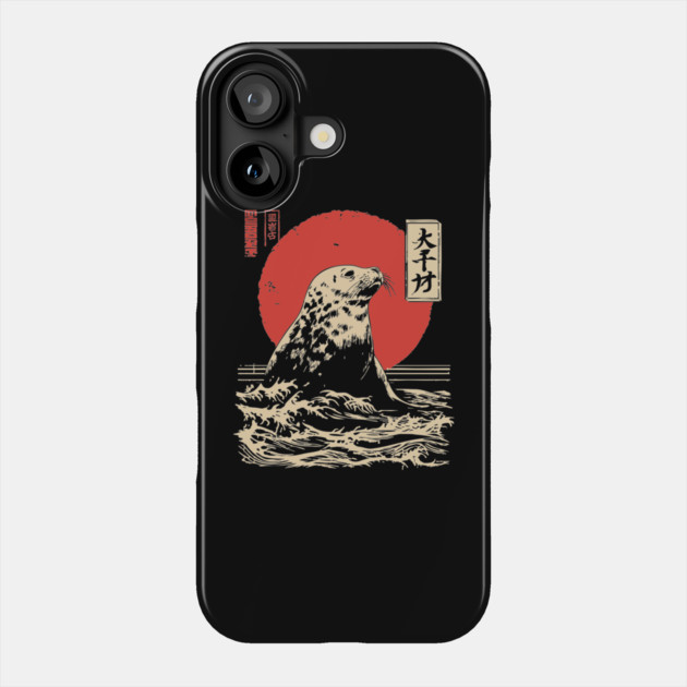 Curious Harbor Seal Portrait Vintage Marine Art Phone Case by TuncGK
