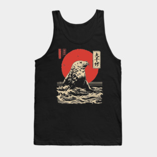 Curious Harbor Seal Portrait Vintage Marine Art Tank Top
