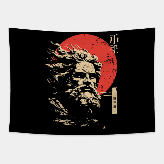 Zeus King of the Gods Vintage Greek Mythology Tapestry by TuncGK