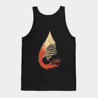 Zebra Spirit in a Drop Surreal Vintage Art Tank Top