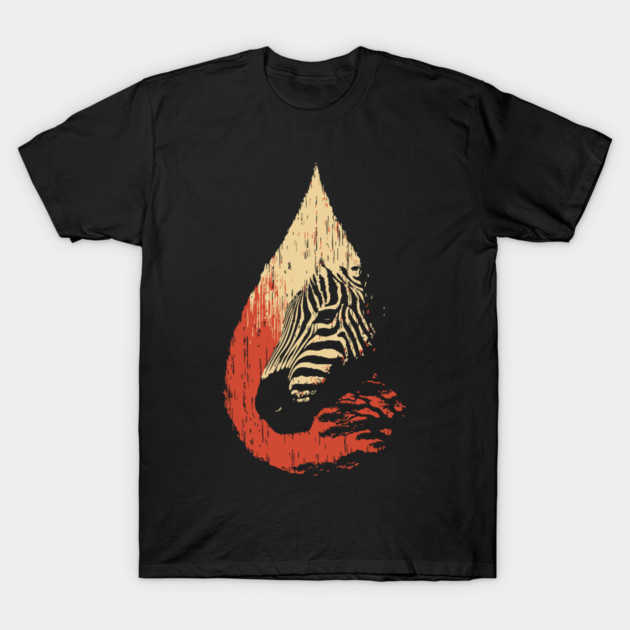 Zebra Spirit in a Drop Surreal Vintage Art T-Shirt by TuncGK