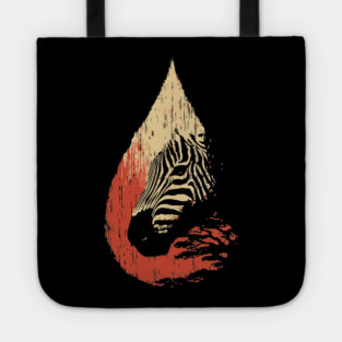 Zebra Spirit in a Drop Surreal Vintage Art Tote