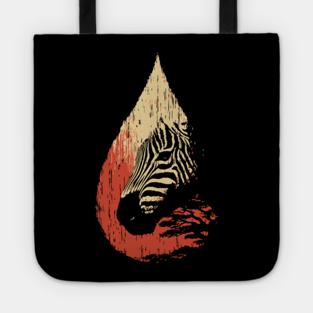 Zebra Spirit in a Drop Surreal Vintage Art Tote by TuncGK
