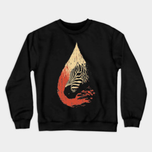 Zebra Spirit in a Drop Surreal Vintage Art Crewneck Sweatshirt