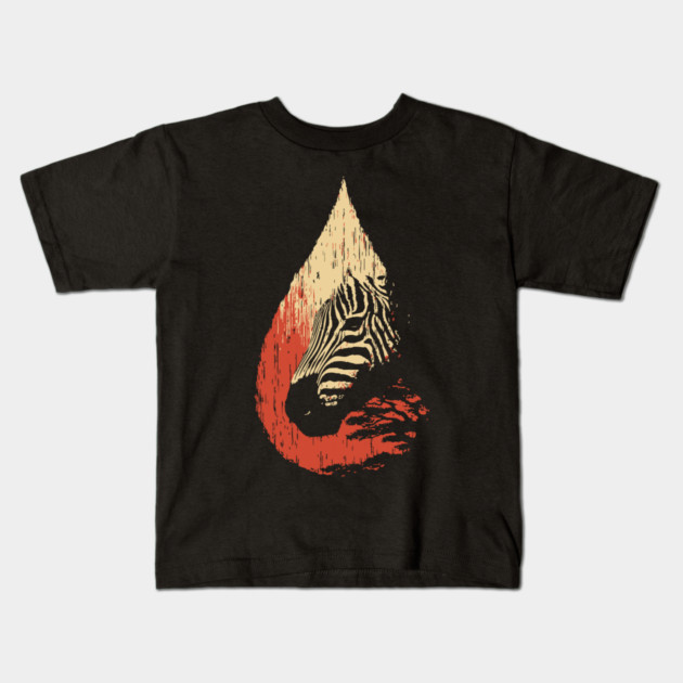 Zebra Spirit in a Drop Surreal Vintage Art Kids T-Shirt by TuncGK