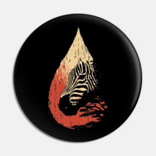 Zebra Spirit in a Drop Surreal Vintage Art Pin