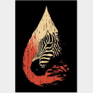 Zebra Spirit in a Drop Surreal Vintage Art Posters and Art