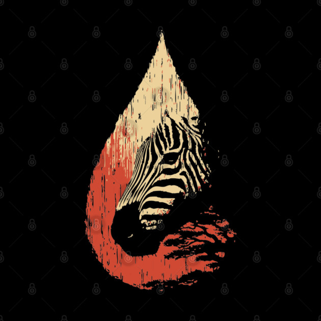 Zebra Spirit in a Drop Surreal Vintage Art by TuncGK