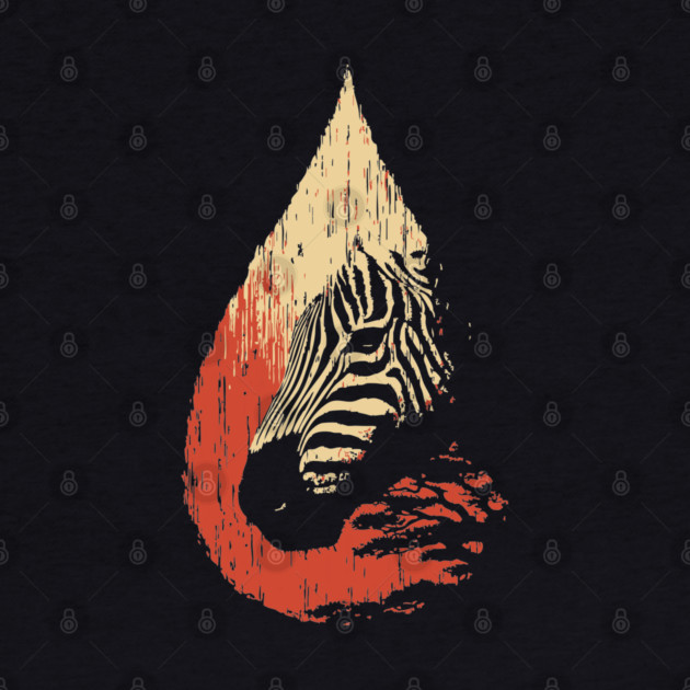 Zebra Spirit in a Drop Surreal Vintage Art by TuncGK