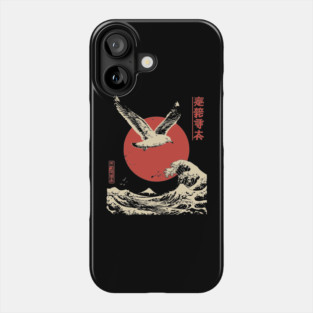 Soaring Seagull Japanese Ukiyo-e Ocean Art Phone Case