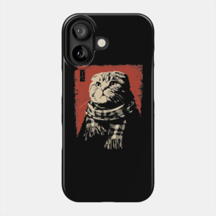 Dapper Scottish Fold Cat Gentleman with Scarf Phone Case