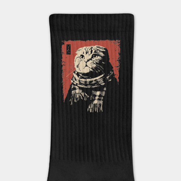 Dapper Scottish Fold Cat Gentleman with Scarf by TuncGK