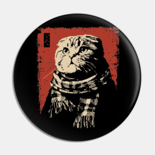 Dapper Scottish Fold Cat Gentleman with Scarf Pin