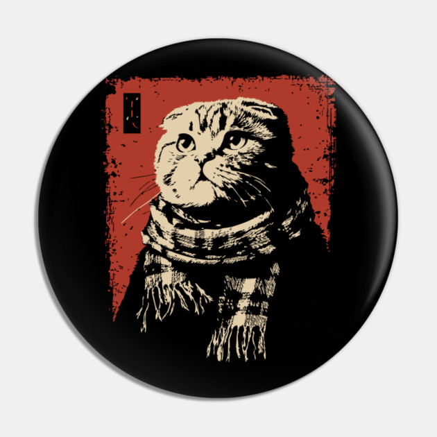 Dapper Scottish Fold Cat Gentleman with Scarf Pin by TuncGK