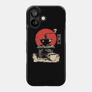 Vintage Coffee Grinder and Cup Japanese Art Phone Case