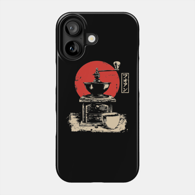 Vintage Coffee Grinder and Cup Japanese Art Phone Case by TuncGK