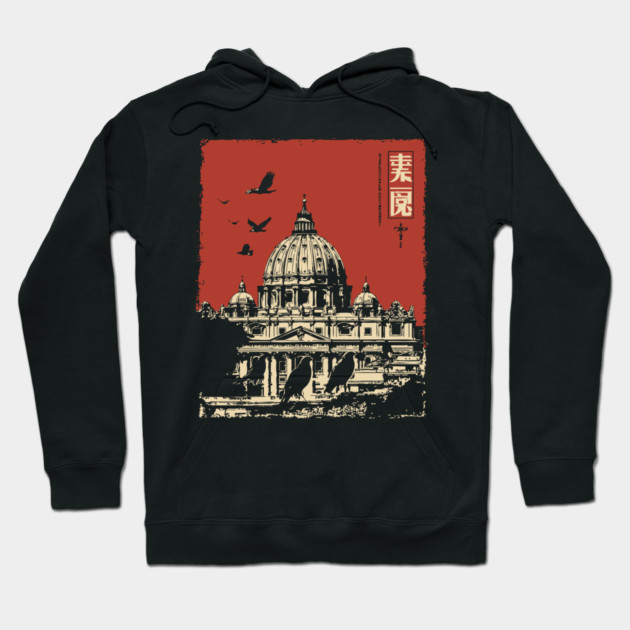 Vatican City St. Peter's Basilica Vintage Art Hoodie by TuncGK