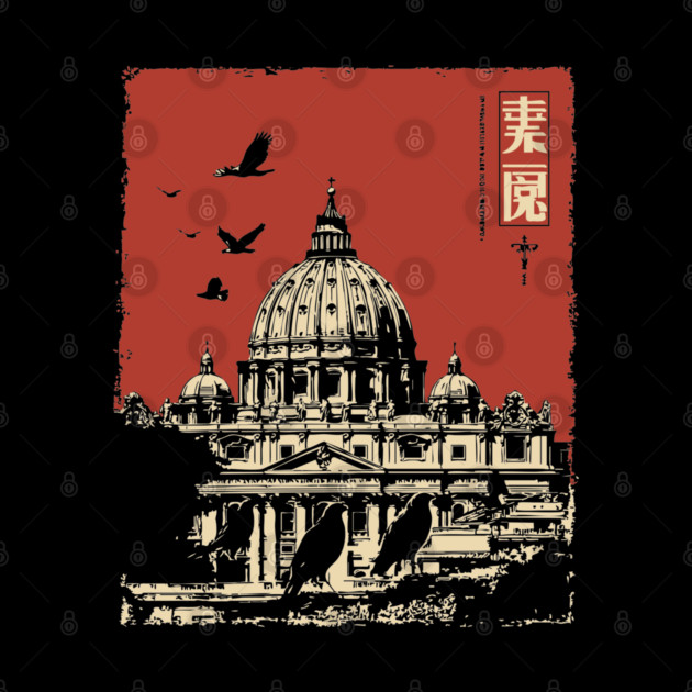 Vatican City St. Peter's Basilica Vintage Art by TuncGK