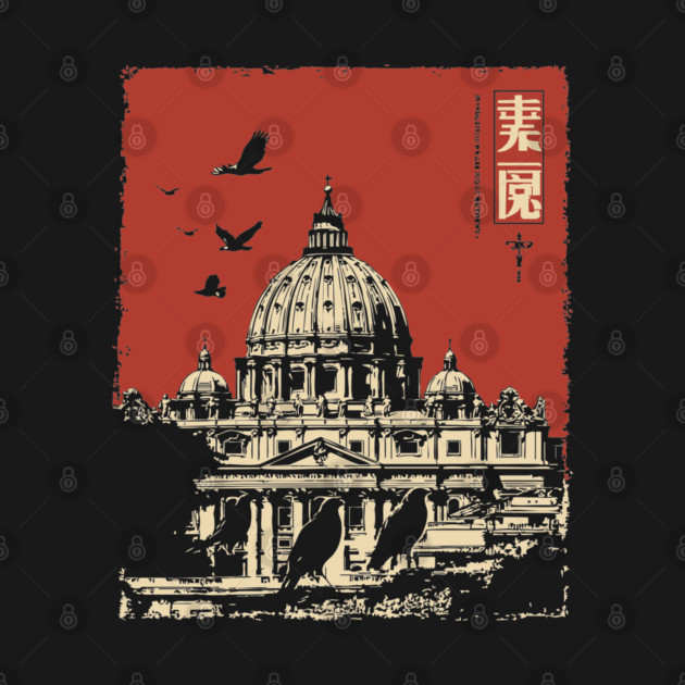 Vatican City St. Peter's Basilica Vintage Art by TuncGK