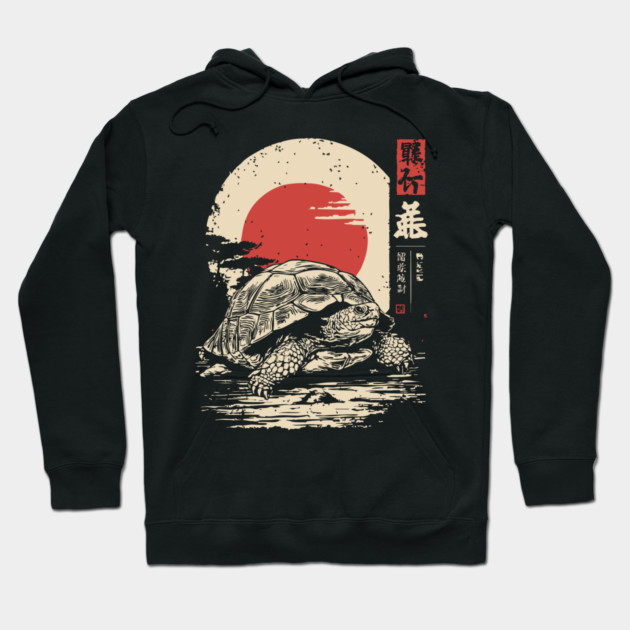 Wise Tortoise Vintage Japanese Ukiyo-e Art Hoodie by TuncGK