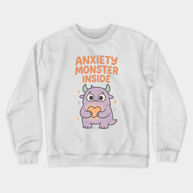 Anxiety Monster Inside Crewneck Sweatshirt by Fauzi's Store