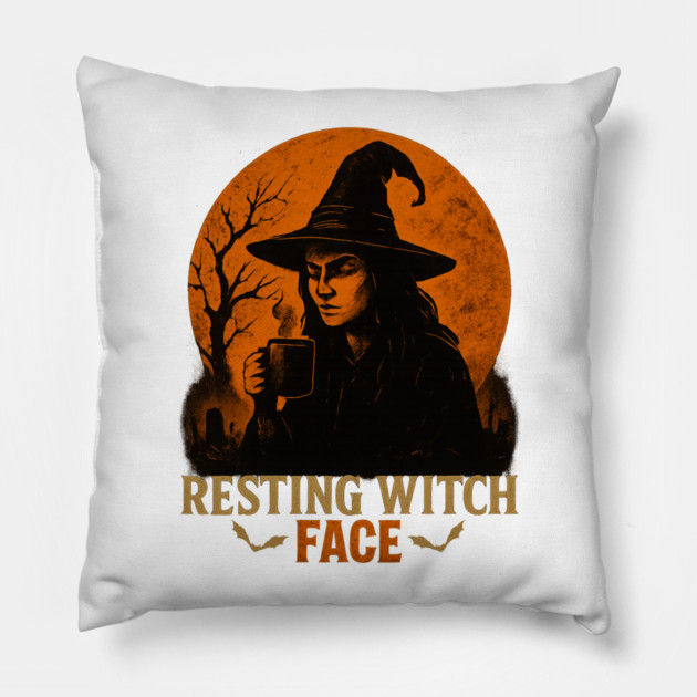 Resting Witch Face Pillow by Fauzi's Store