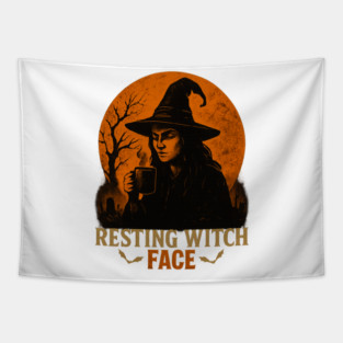 Resting Witch Face Tapestry