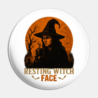 Resting Witch Face Pin