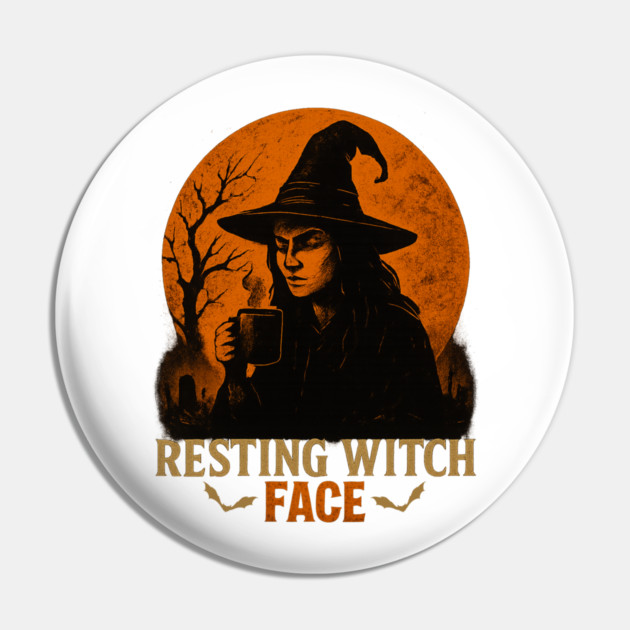 Resting Witch Face Pin by Fauzi's Store