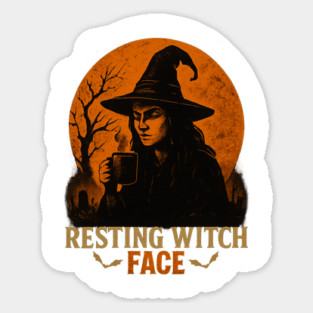 Resting Witch Face Sticker