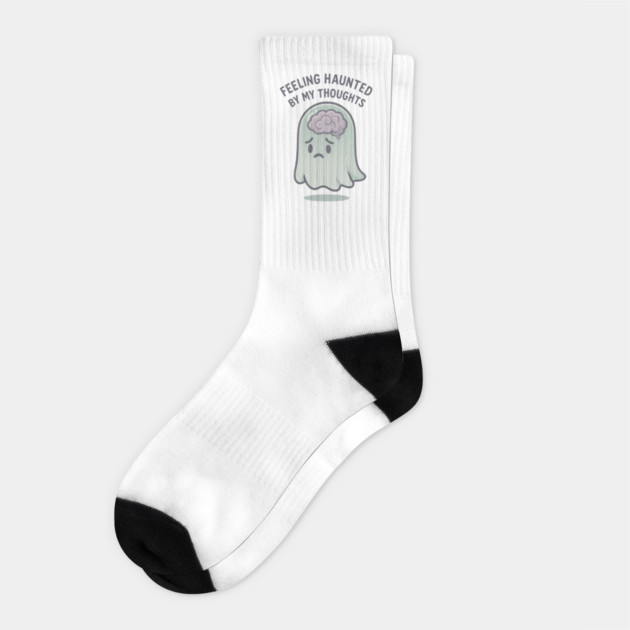 Feeling Haunted by My Thoughts Socks by Fauzi's Store