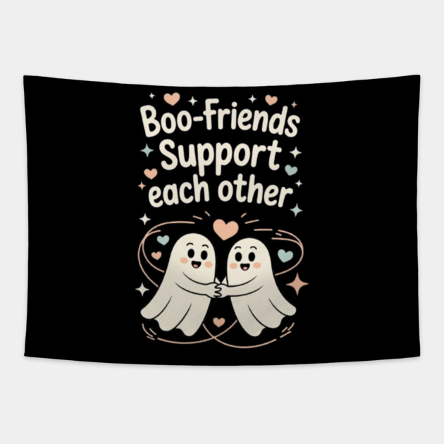 Boo-Friends Support Each Other Tapestry by Fauzi's Store