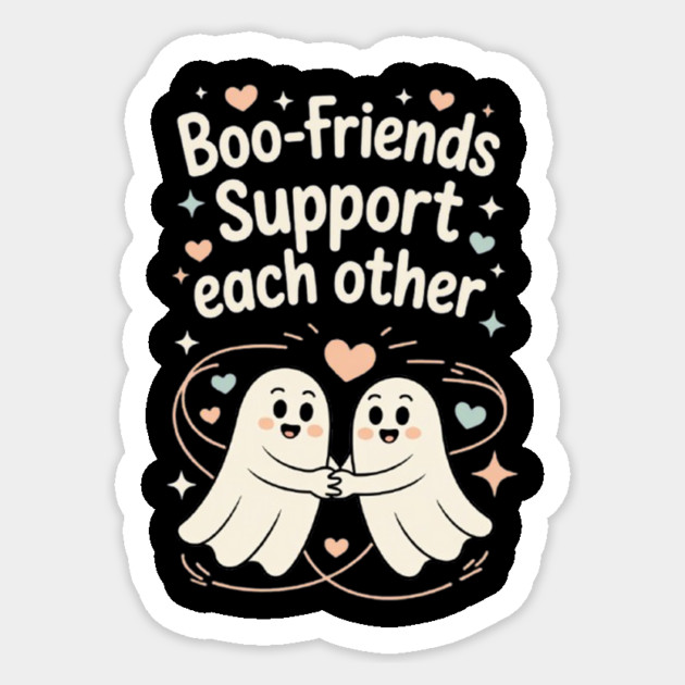 Boo-Friends Support Each Other Sticker by Fauzi's Store