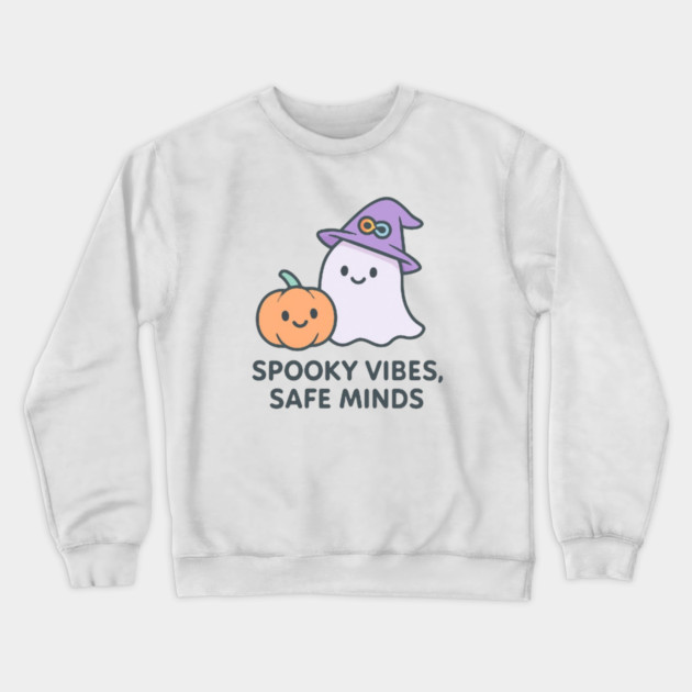 Spooky Vibes, Safe Minds Crewneck Sweatshirt by Fauzi's Store