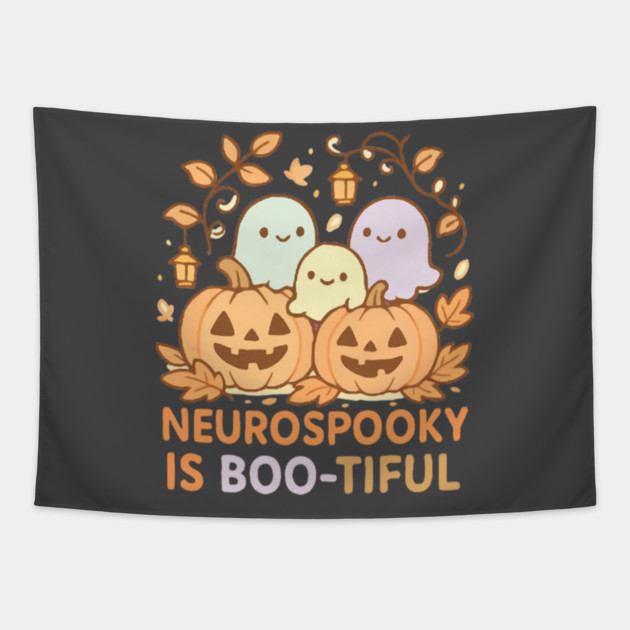Neurospooky is Boo-tiful Tapestry by Fauzi's Store