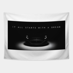 Maserati MC20 – It All Starts With a Dream Exotic Supercar Artwork Tapestry